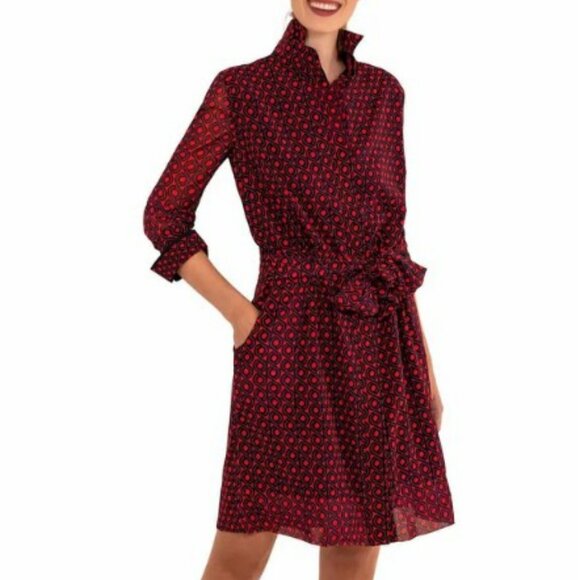 Gretchen Scott Breezy Blouson Dress - Twizzler - Size S - NWT - Below Knee - Picture 1 of 14